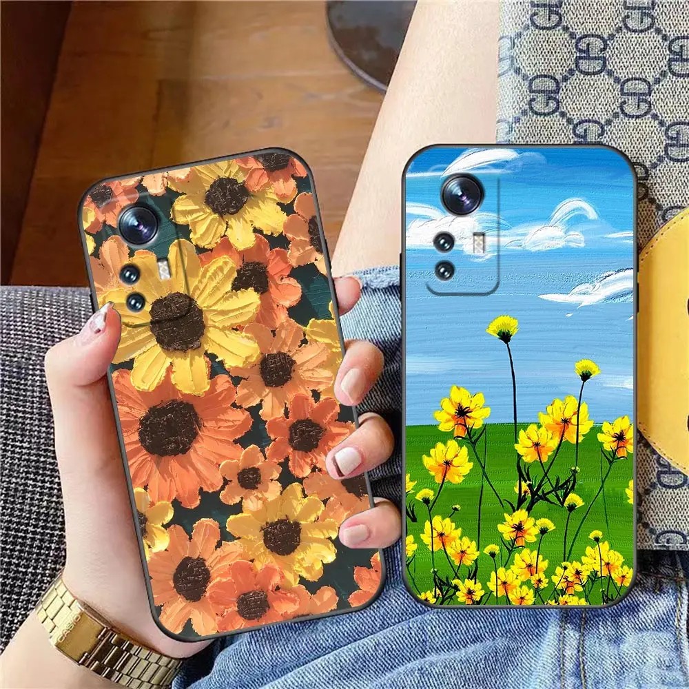 

Art Oil Painting Flower Scenery Case For Xiaomi Mi 13 12 12T 12S 12X 11 11T 11X 11i 10S Pro Ultra Lite 5G NE Black Soft Cover