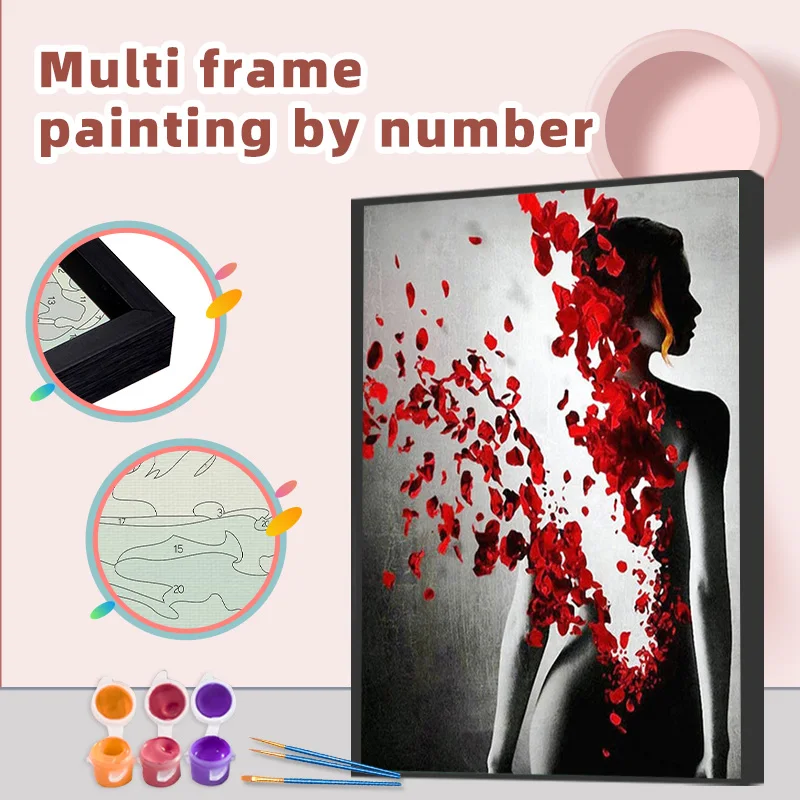 

Набор для рисования по номерам на холсте розы, 60 х7, 5 см