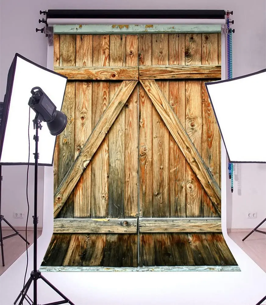 

Photography Backdrop Barn Wooden Door Rustic Grunge Countryside Background Portrait Studio Photoshoot Props Favors Party