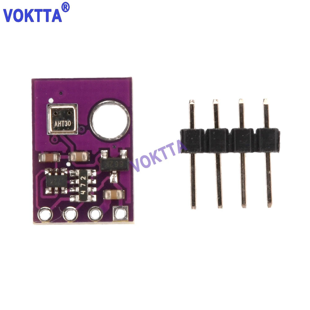 

Модуль датчика температуры и влажности AHT30, высокоточный цифровой фиолетовый сигнал I м² C, модуль датчика влажности и давления