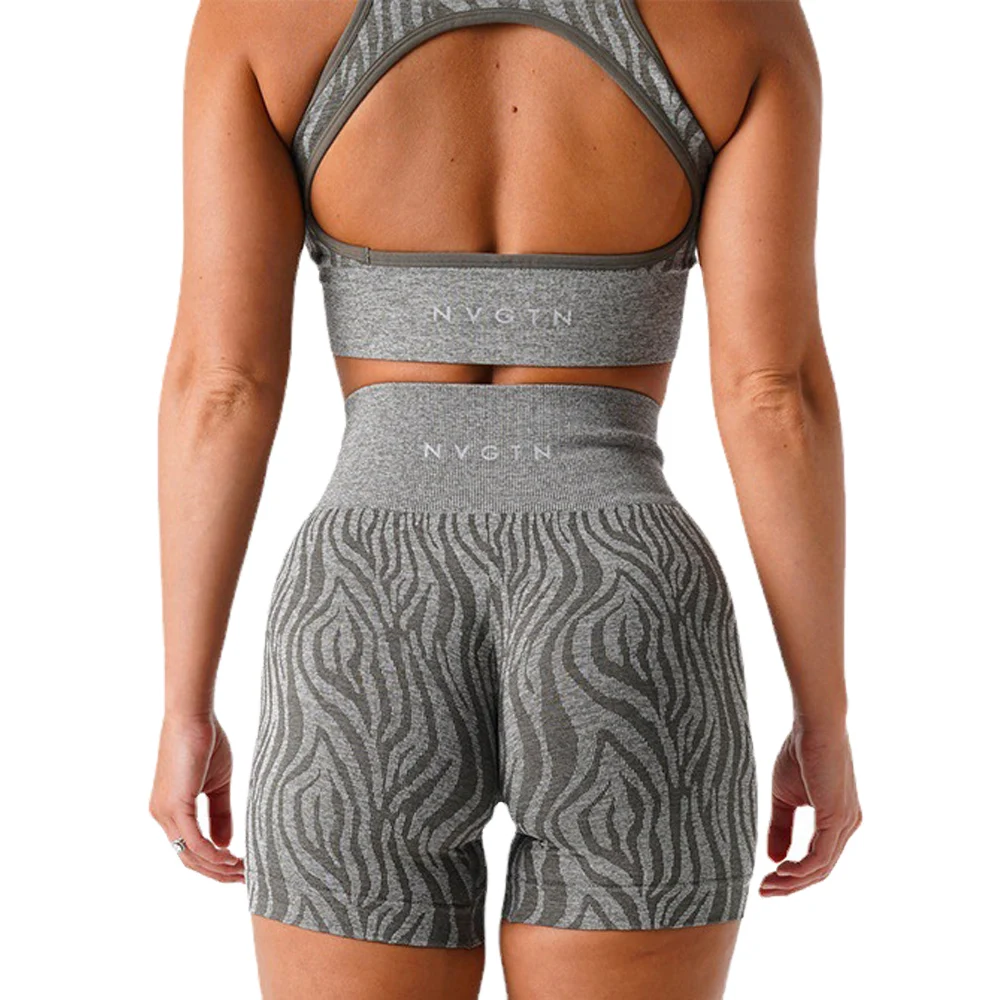 Nvgtn Zebra Seamless Shorts Spandex Shorts Women's Fitness Stretch Breathable Hip Lift Casual Sports Running