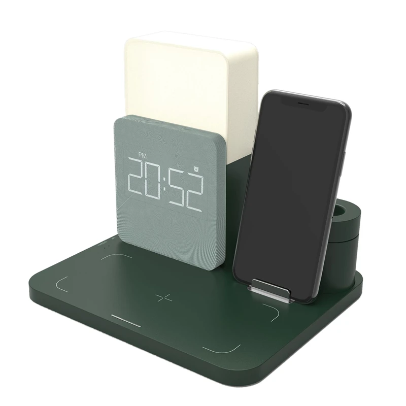 

Wireless Charging Station, 3 In 1 Fast 15W Wireless Charger With Alarm Clock And Night Light For Iphone 13 Pro