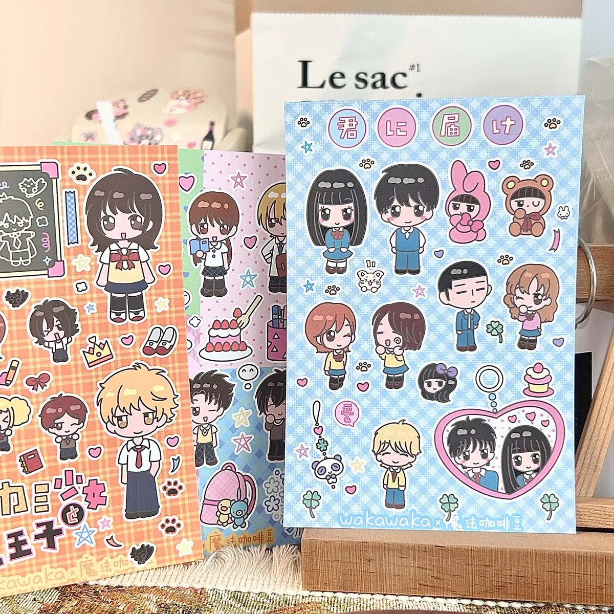 WAKAWAKA 6 шт. кавайные наклейки с персонажами для скрапбукинга пятью галстуками