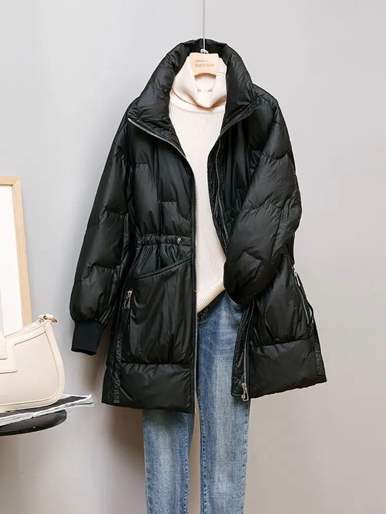 Women Long Down Jacket New Casual Style White Duck Down Full Sleeve Jackets Autumn Winter Coats And Parkas Female Outwear