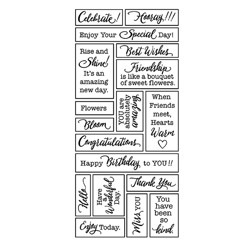 

4x8.6inch Slimline Boxed Celebrate Clear Stamps Background Stamp for Scrapbooking DIY Crafts Card Make Album Decorative 25