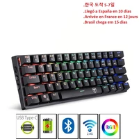 wireless two bluetooth2 4ghz 60 rgb mechanical gaming keyboard three modes connectable keyboard with blue switch