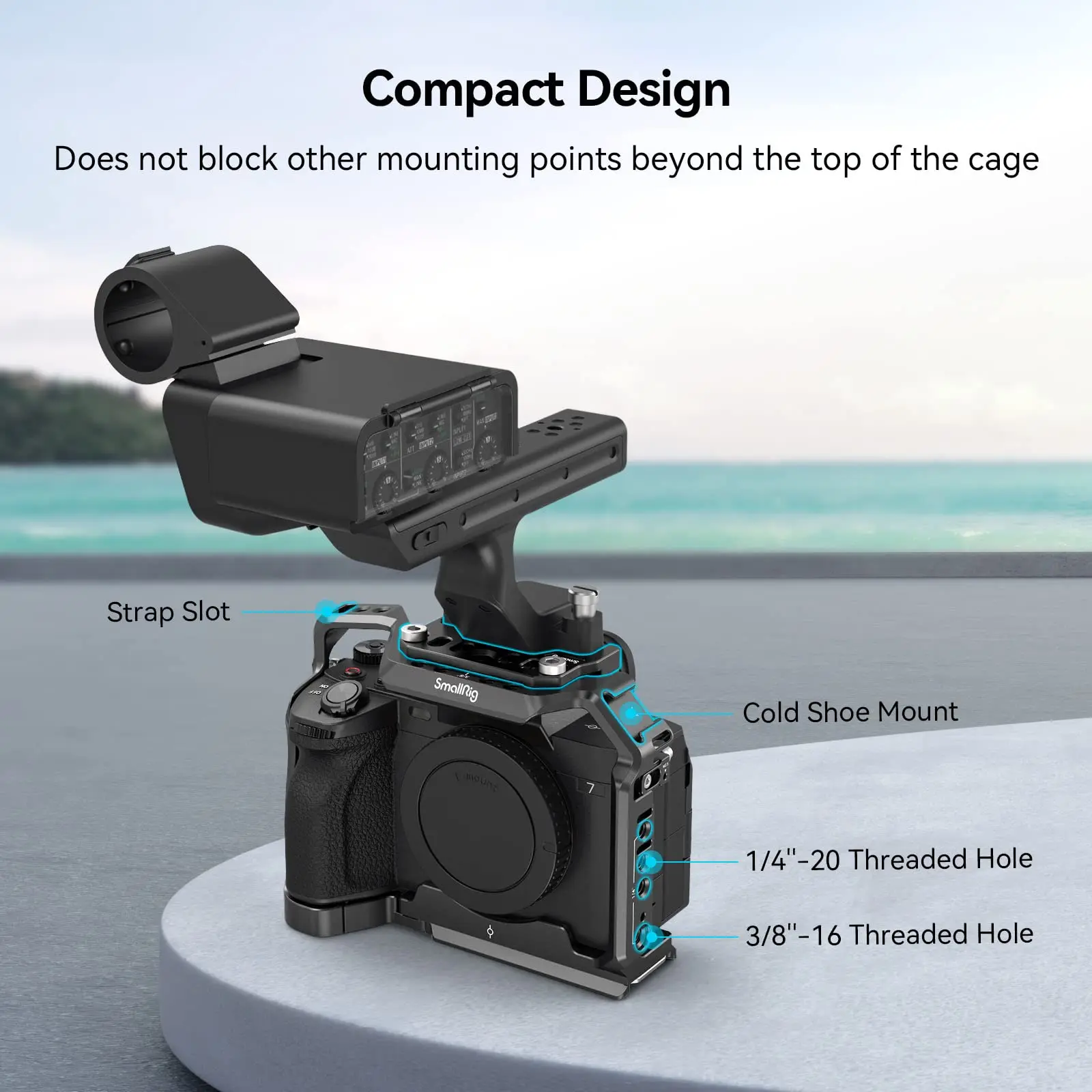 Верхняя пластина SmallRig для Sony FX3 XLR Unit, для FX3 оригинальная ручка с 14 ''-20 резьбовыми отверстиями, Холодный башмак, прикрепляющий микрофон MD3990 (art.: 3920bdc8be068) - 3920bdc8be068