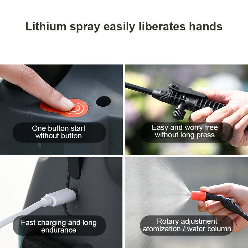 

5L Electric Sprayer 2000mAh Automatic Atomization Agricultural Tool Rotating Nozzle Sprinkler Garden Watering Irrigation Sprayer