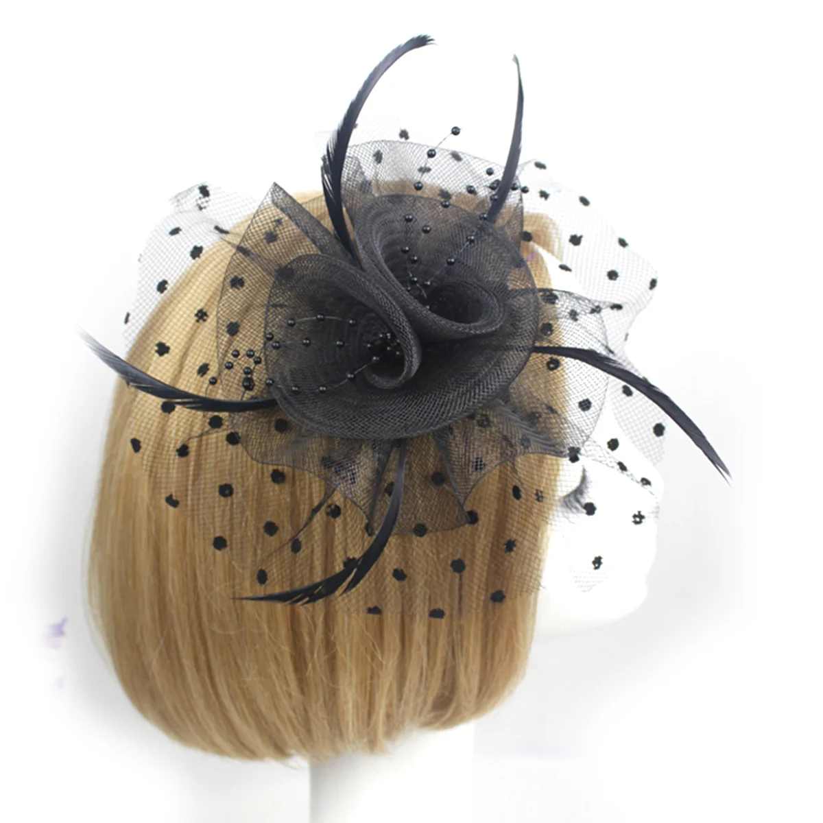 

Женская повязка на голову, головная повязка для волос, головные уборы для вечеринок, заколки, Цветочная заколка для волос с вуалью, свадебна...