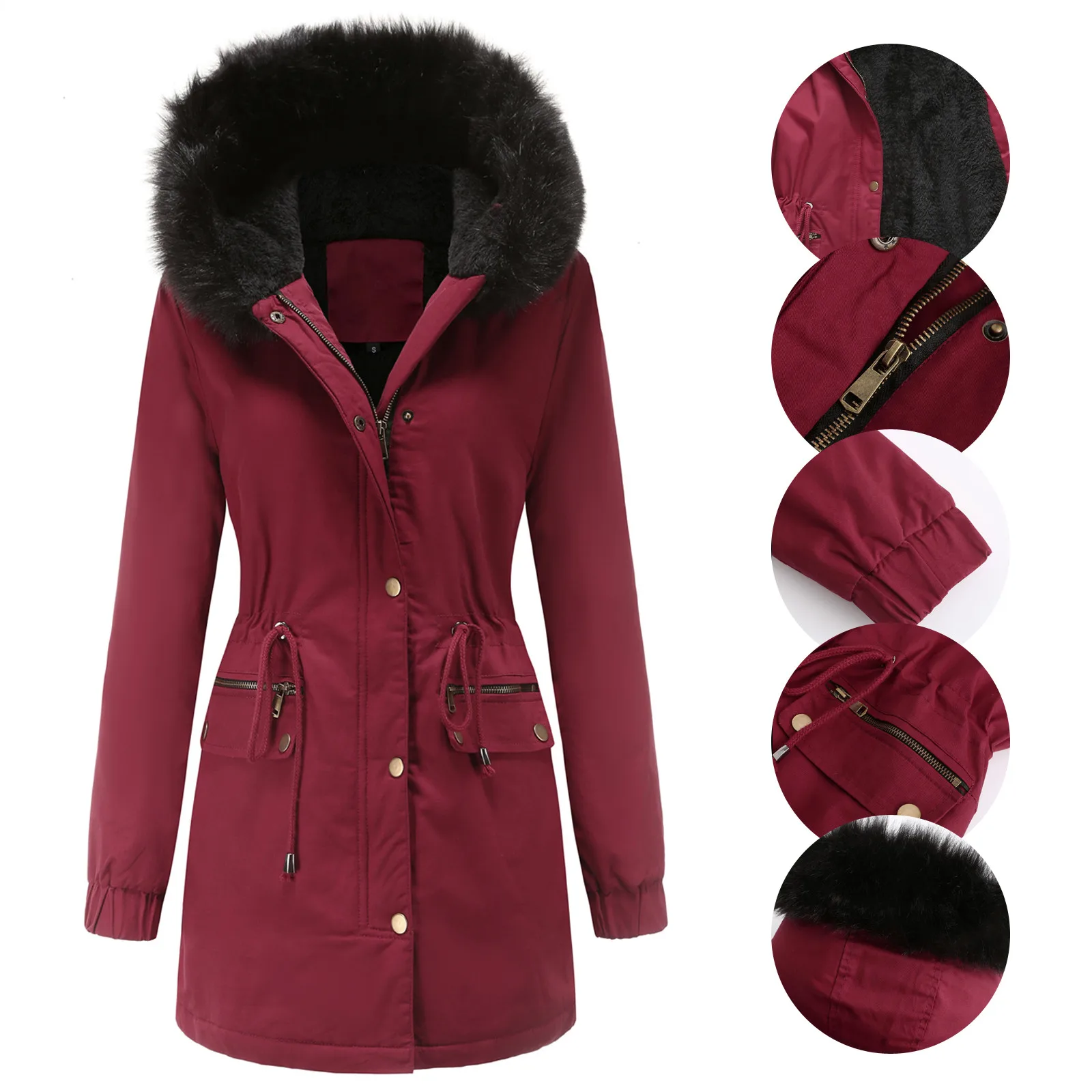 

Ladies Long Sleeve Casual Zipper Thicken Coat Jacket Fashion Slim Big Sweater Jacket Women Retro Fleece Jacket Fleece Apparel