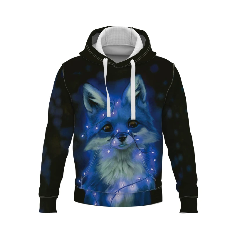 

Nove Fox Animal Fashion Girls Boys Hoodie 3D Printing Anime Harajuku Fashion Hooded Casual Kids Clothing Top Tees Women