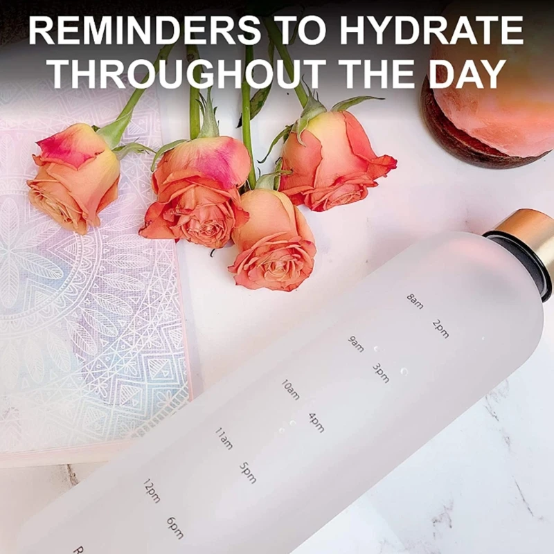 

Набор из 1 бутылки для воды из пластика с маркировкой времени, 1 л, мотивационные многоразовые бутылки для воды с временем питья, 3 цвета