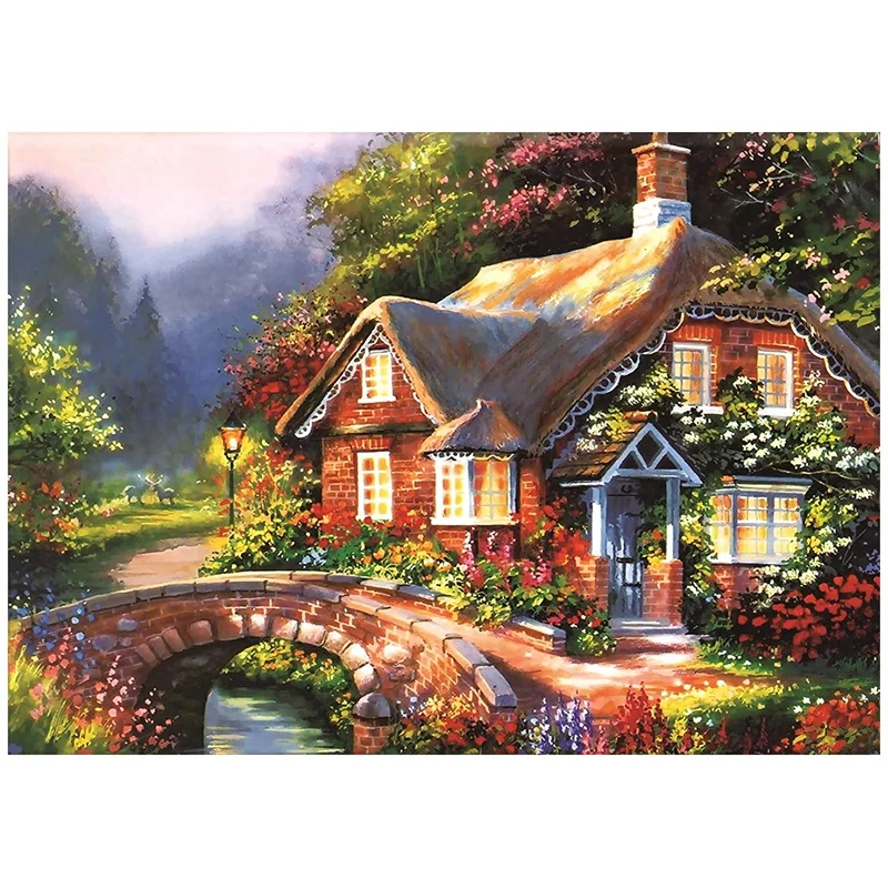 

Домик «река-хижина» в лесу, набор для алмазной живописи для взрослых, полная дрель, ландшафтное искусство, ремесло для домашнего декора стен