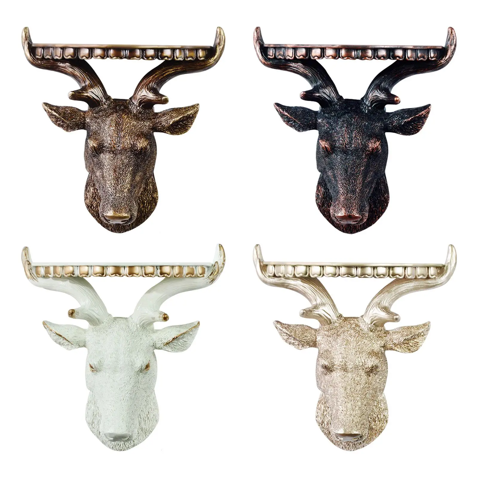 

Animal Statue Sculpture Wall Mount Hanging Shelf Storage Rack Resin Floating Wall Shelf Display Wall Organizer for Entryway Home