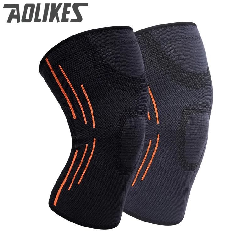 Наколенник для баскетбола, бадминтона, бега и других видов спорта с поддержкой, выполненный в высококачественной 3D-ткани с эластичностью и дышащей структурой от Aolikes PR.