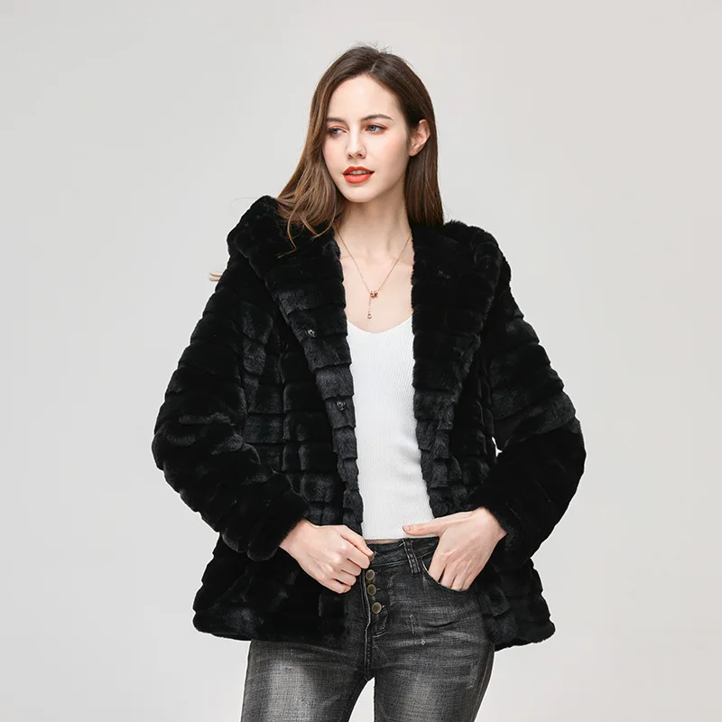 Wholesale Women Coat Women's Winter Coats 2022 Fur Mink Fur Thick Winter High Street Other Slim Real Fur Women's Teddy Coat