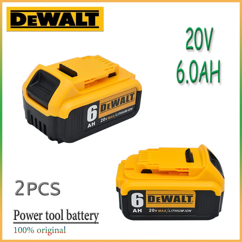 

1~3PCS DeWalt 20V 6.0Ah Rechargeable Power Tools Battery ，Replacement Li-ion Battery DCB200 DCB205 DCB204-2 DCB206