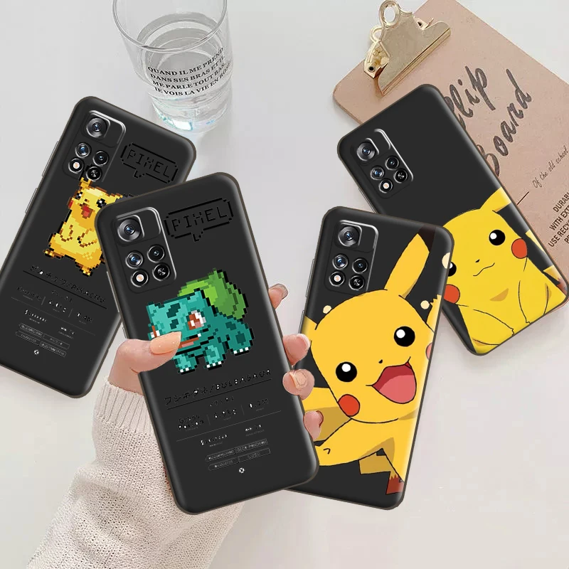 

Pokemon Pikachu Phone Case For Xiaomi Redmi Note 10 9 Pro 5G 9S 10S POCO F3 X3 M3 GT Pro X3 NFC Soft Carcasa Coque Black Back