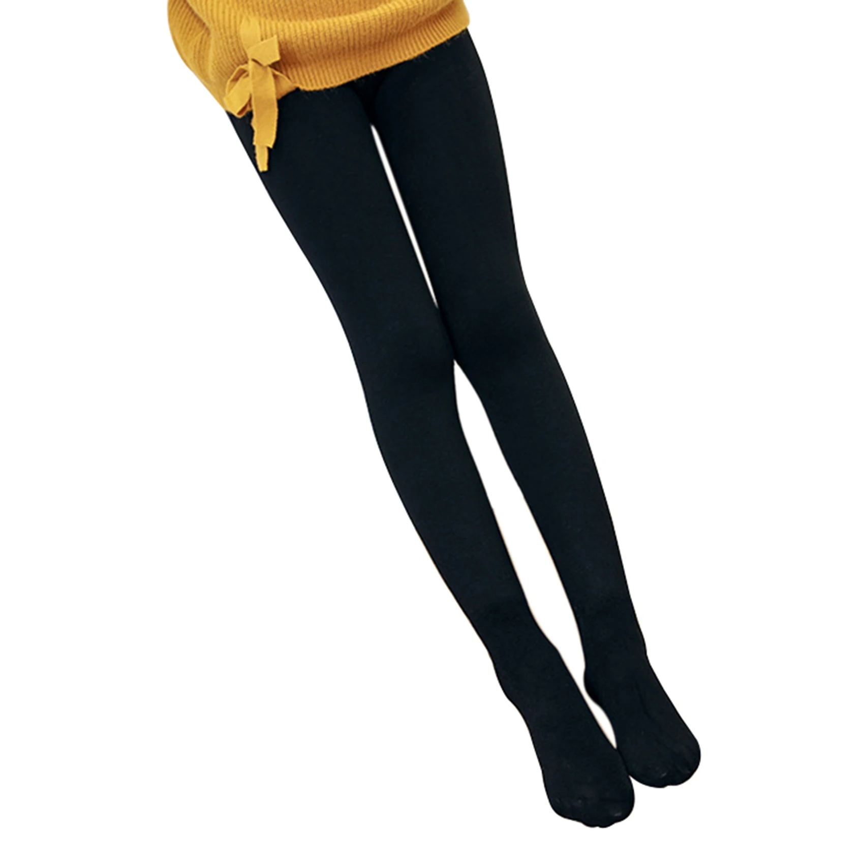 

Children's Winter Fleece Thickened Dance Socks Dance Socks Warm One-Piece Pants,Black Footed-M