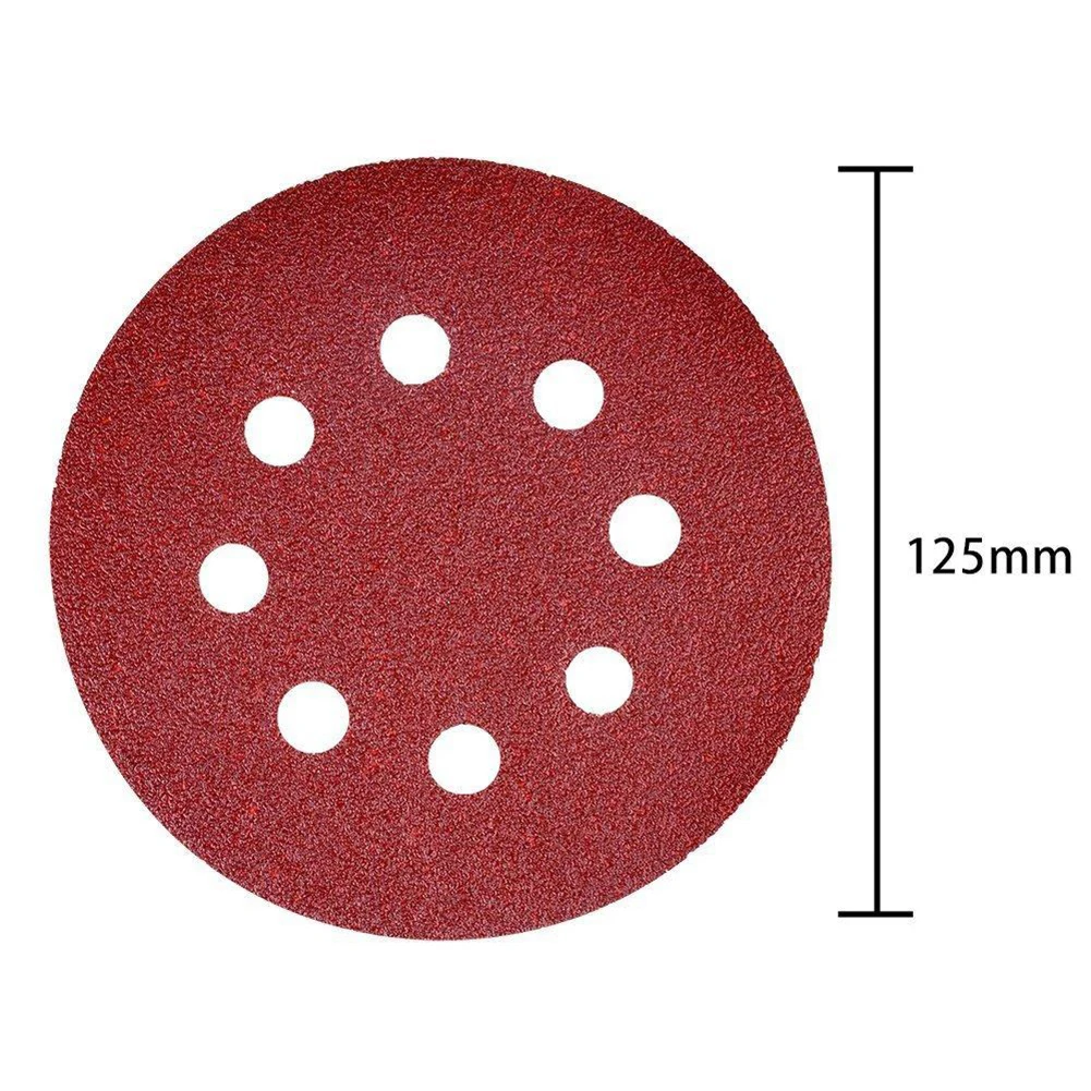 

100pcs 125mm Hook Loop Sanding Discs 8 Holes Sandpaper Pads Set 40Grit-3000Grit Sander Disc Abrasive Polishing Tools 80-3000
