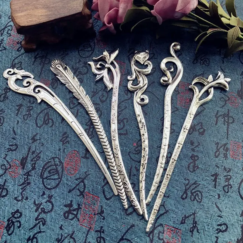 

Vintage Metal Hair Stick for Women Daily Wear Head Jewelry