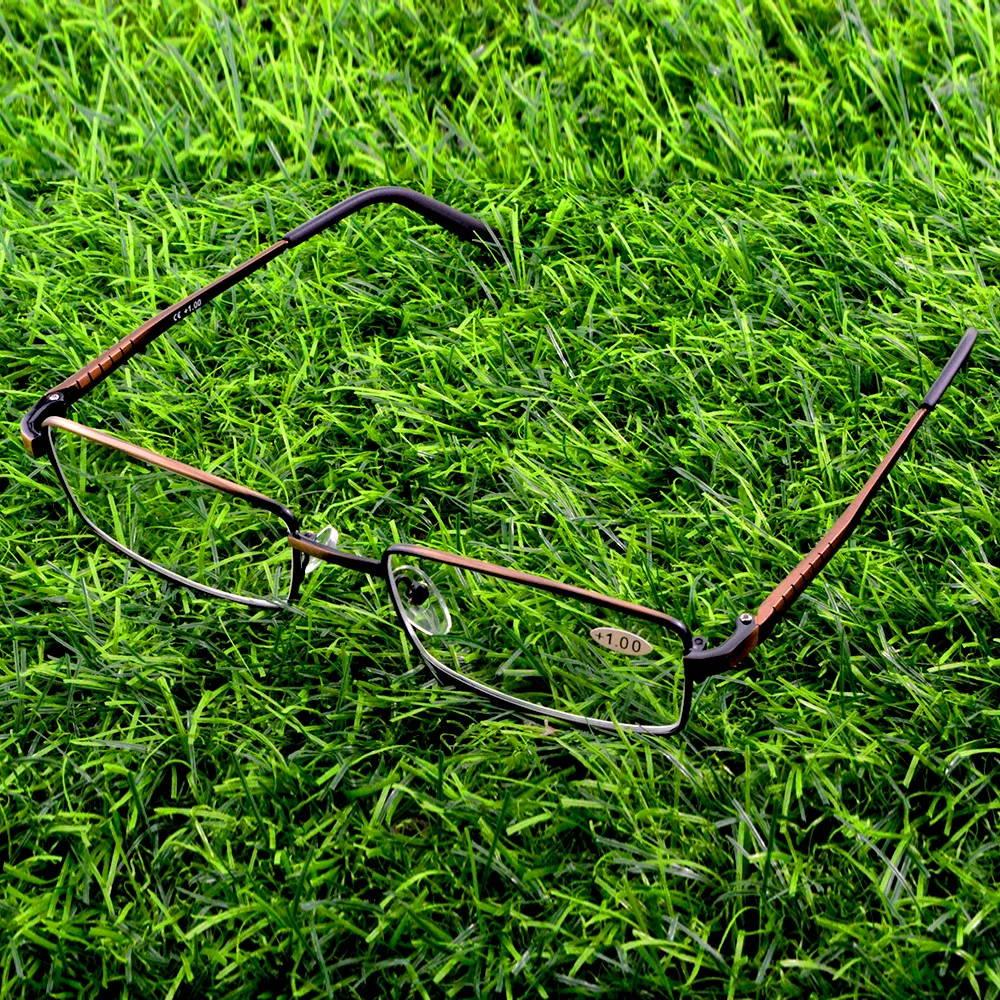 

Business Full-rim Al-mg Alloy Rectangle Light Weight Hinge Exquisite Temples Anti-fatigue Reading Glasses +0.75 To +4