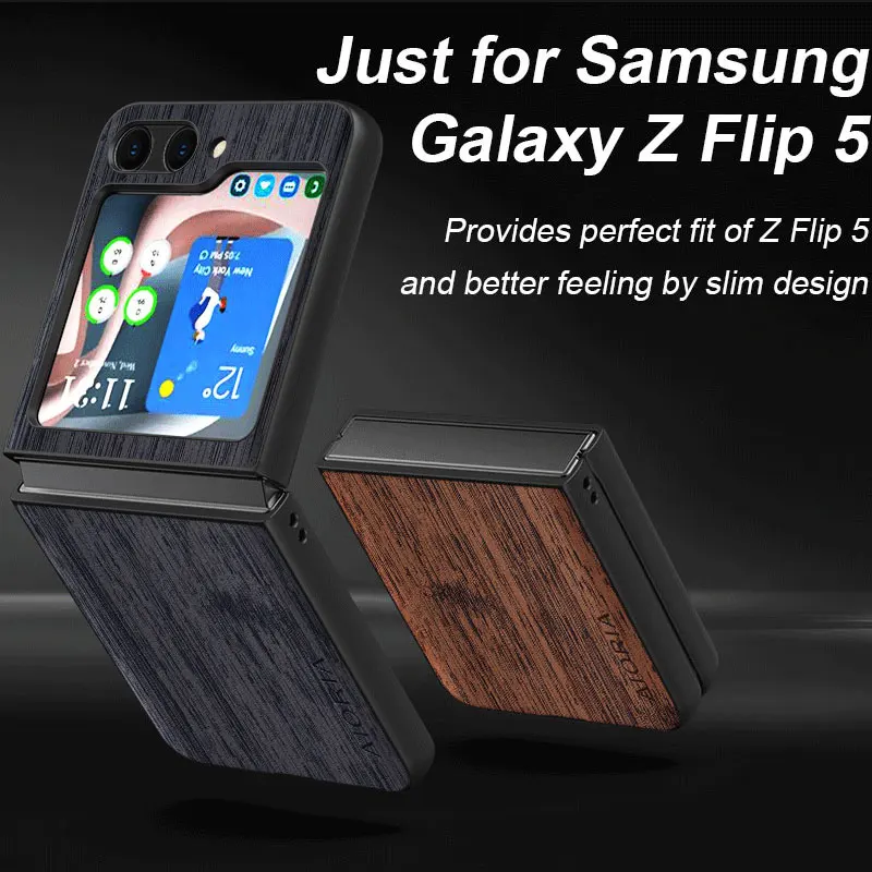 

Чехол для Samsung Galaxy Z Flip 5 Z Flip5 Женский, кожаный чехол с бамбуковым деревянным рисунком, Роскошный чехол для galaxy z flip 5, чехол