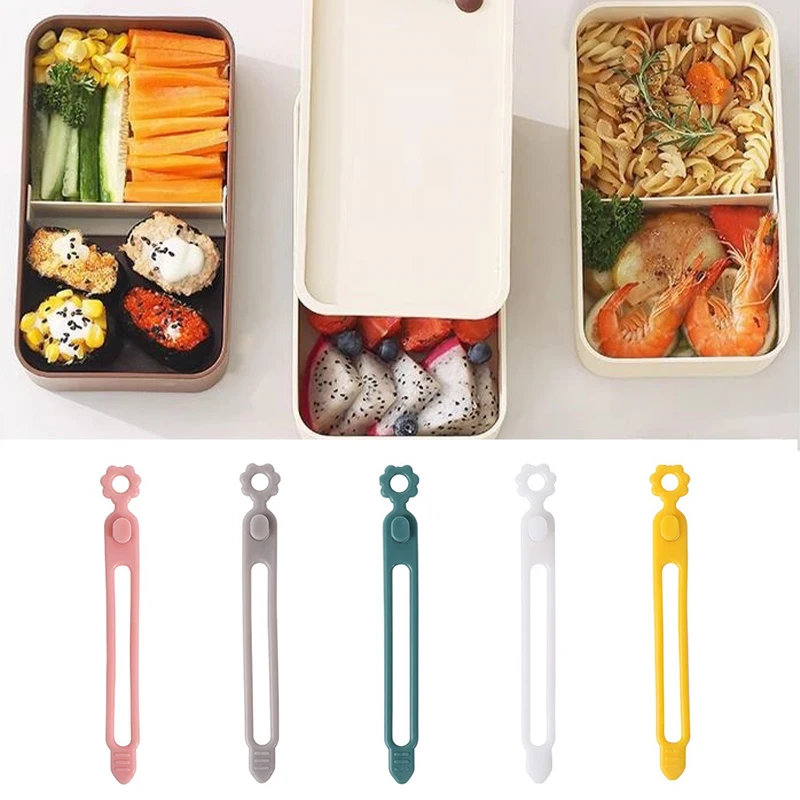 

5 шт. многоцелевой силиконовый резиновый ремешок, силиконовые ленты, бэнто-бокс, эластичная силиконовая лента, Ланч-бокс для дома, инструменты для хранения