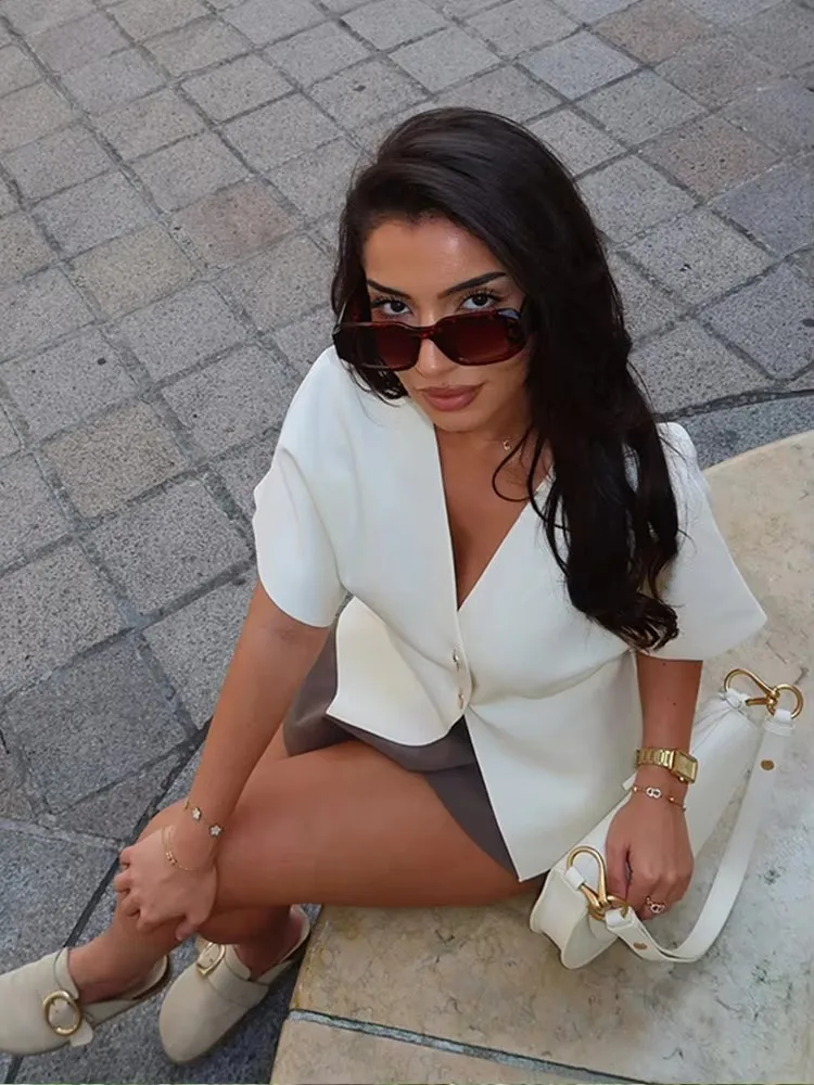 Укороченный вязаный кардиган топы для женщин новинка 2024 осенняя мода элегантный