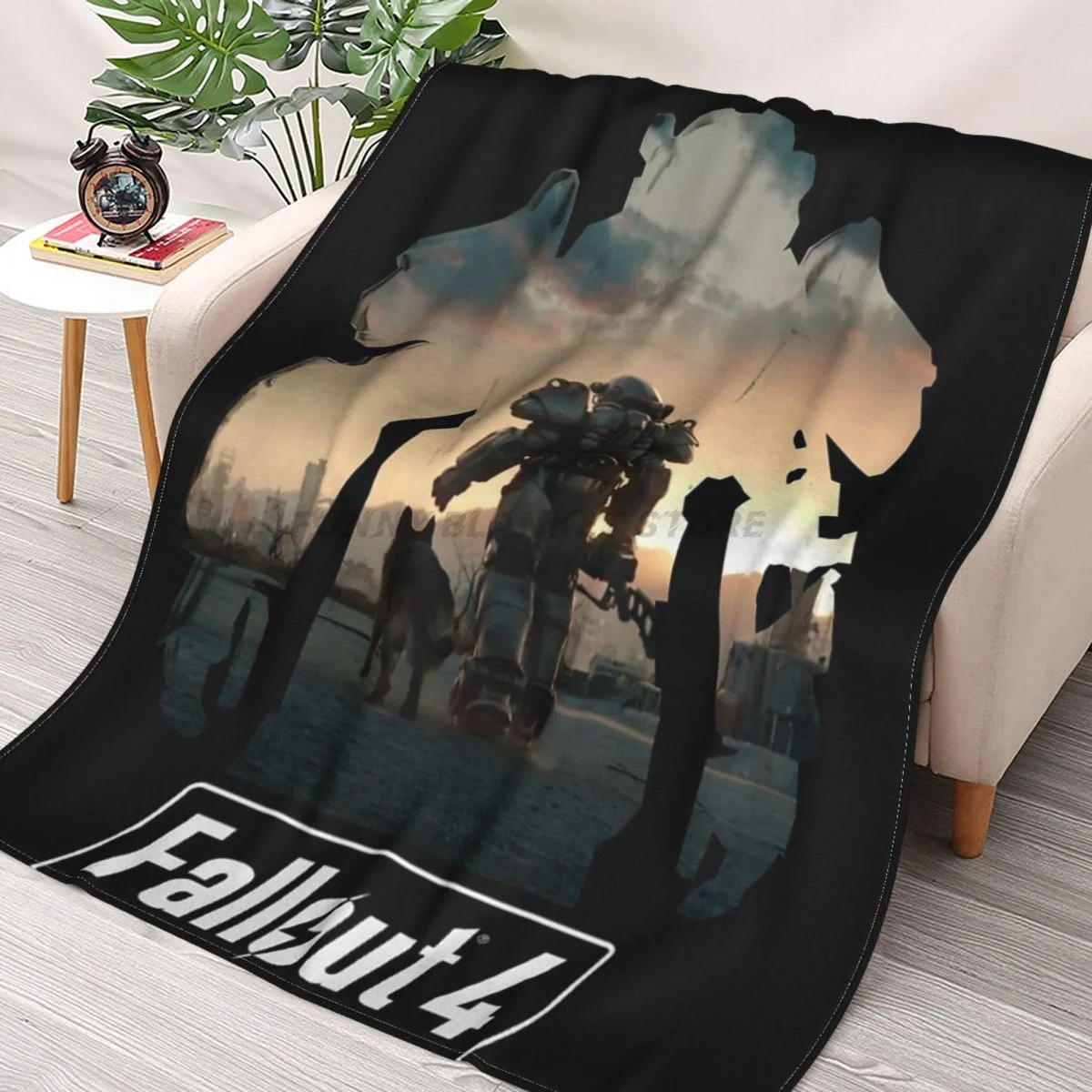 

Fallout 4 Power Armor Throws Blankets Collage Flannel Ultra-Soft Warm picnic blanket bedspread on the bed
