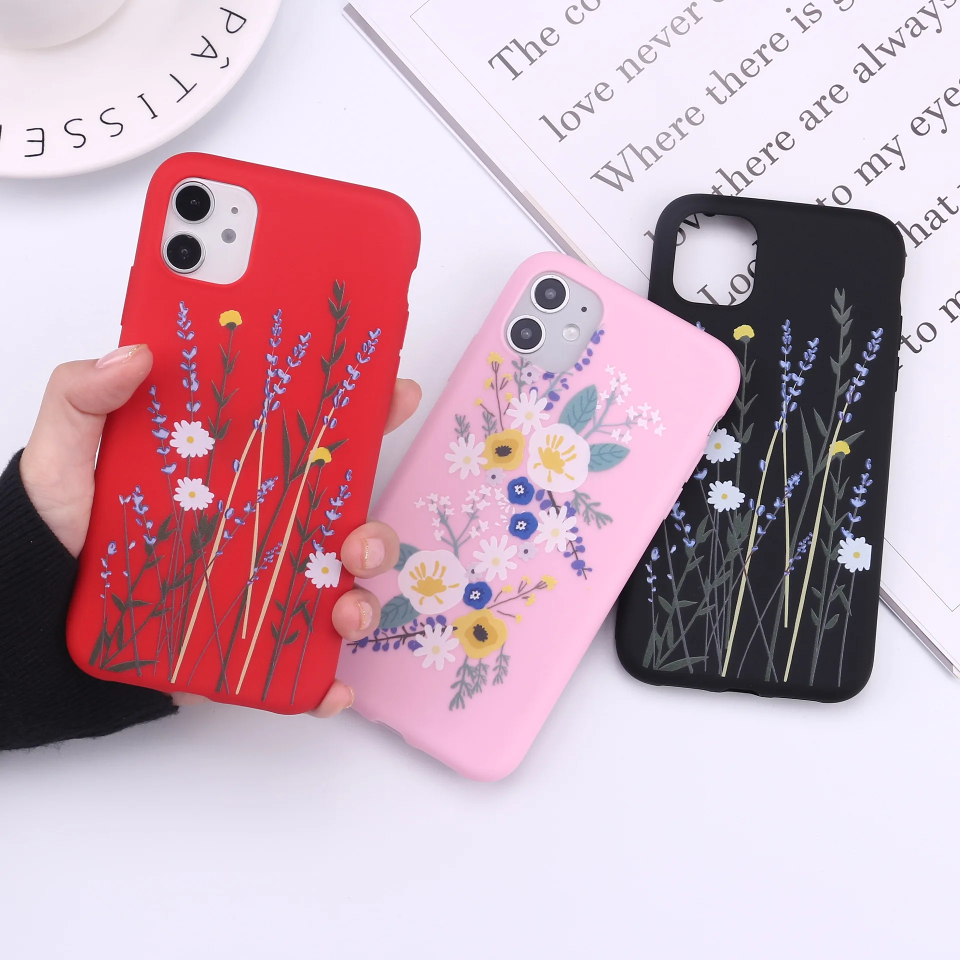 

PUNQZY Fresh Flower Collection All-Inclusive Anti-Drop Soft TPU Phone Case For iPhone 13 11 PRO MAX XR XS 12 8 7 6 PLUS 5 Cover