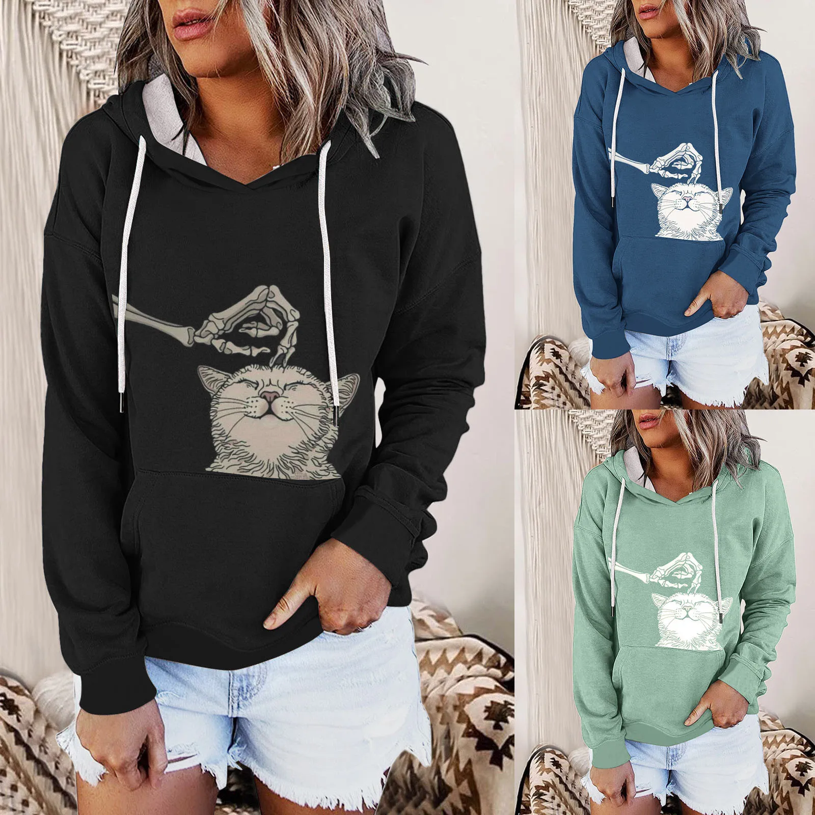

Women S Zip Hoodies Womens Print Long Sleeve Pullover Hoodie Sweatshirt Sweatshirt Top Knitted Sweater Jackets