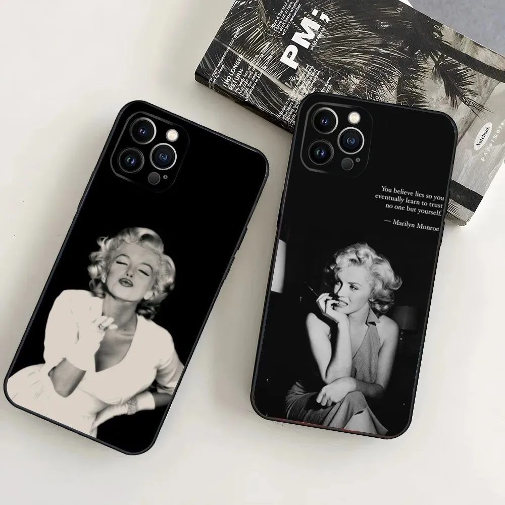 Чехол для телефона Sexy Girl M-Marilyn M-Monroe iPhone 16 15 14 13 12 Mini 11 Pro XR X XS MAX 7 8 Plus силиконовый