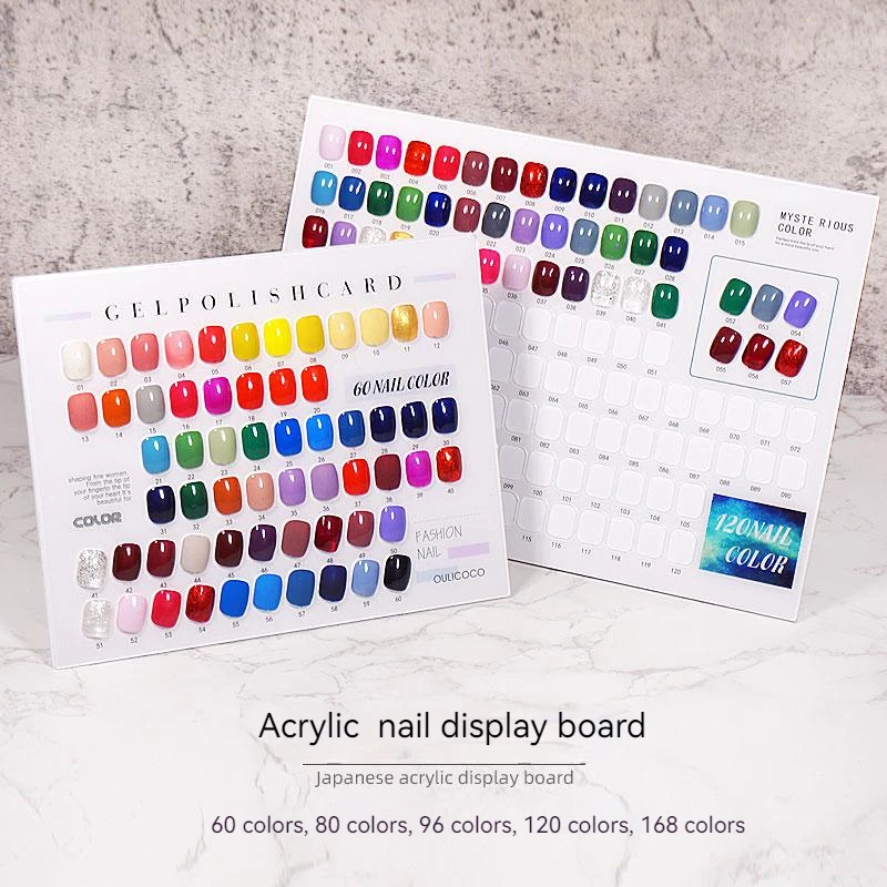 

Nail Display Card Board 60/80/96/120/168 Colors Nail Gel Display Book Chart Fingernail Tips Practice Design Card Nail Art Salon