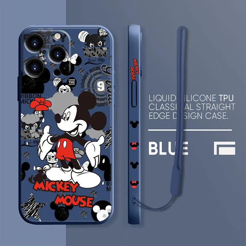 

Mickey Mouse Best Case For Apple iPhone 13 12 Mini 11 Pro Max XR XS X Liquid Silica Gel Phone Capas 8 7 7S Plus 6 6S SE2022 Bags
