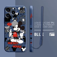 mickey mouse best case for apple iphone 13 12 mini 11 pro max xr xs x liquid silica gel phone capas 8 7 7s plus 6 6s se2022 bags