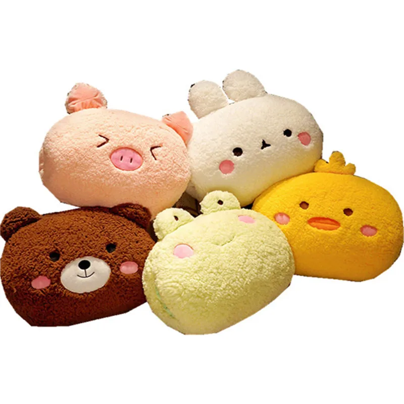 

Kawaii Plush Animal Toy Soft Teddy Bear Rabbit Frog Tiger Pig Cartoon Hand Warmer Pillow Sofa Decor Birthday Gift for Kids Girls