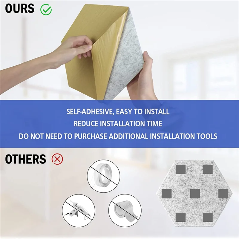 Звукоизоляционные панели шестигранные самоклеящиеся акустическая панель 12 шт.