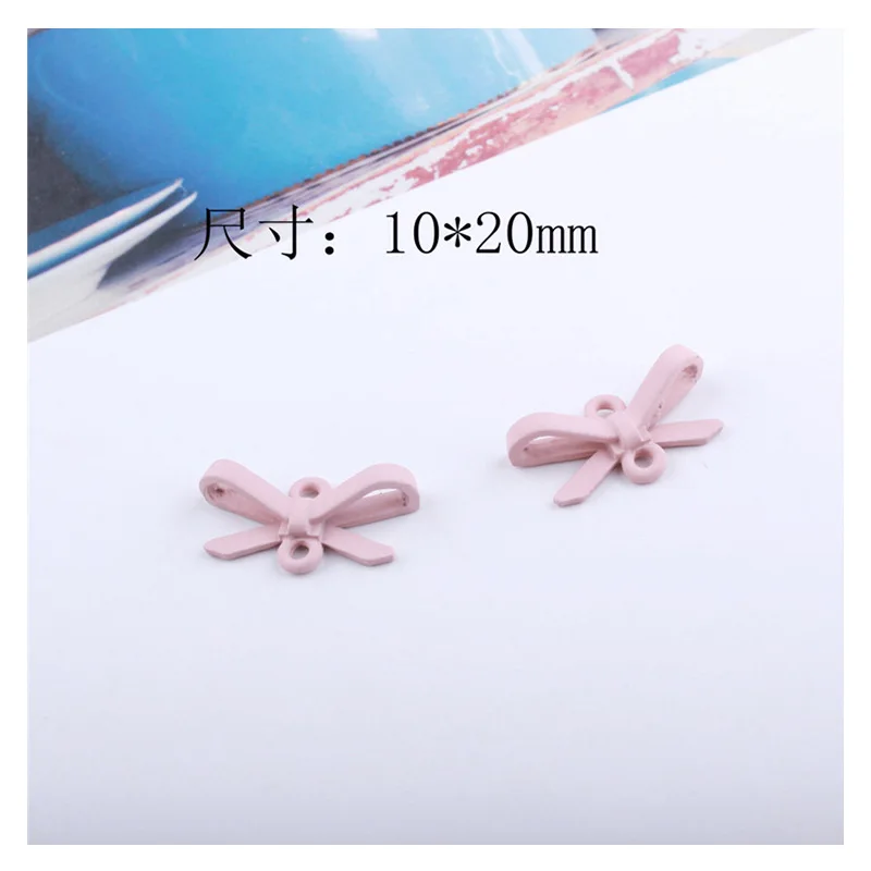 10 шт. 20*10 мм DIY модный висячий окрашенный бант подвеска соединитель металлический