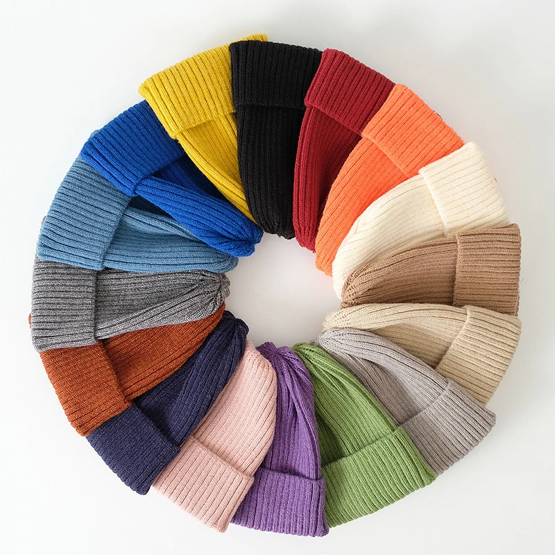 

New Beanie Winter for Women Men Boys Girls Crochet Skullies Hat Solid Color Unisex Autumn Knitted Beanies Caps Wild Accessories