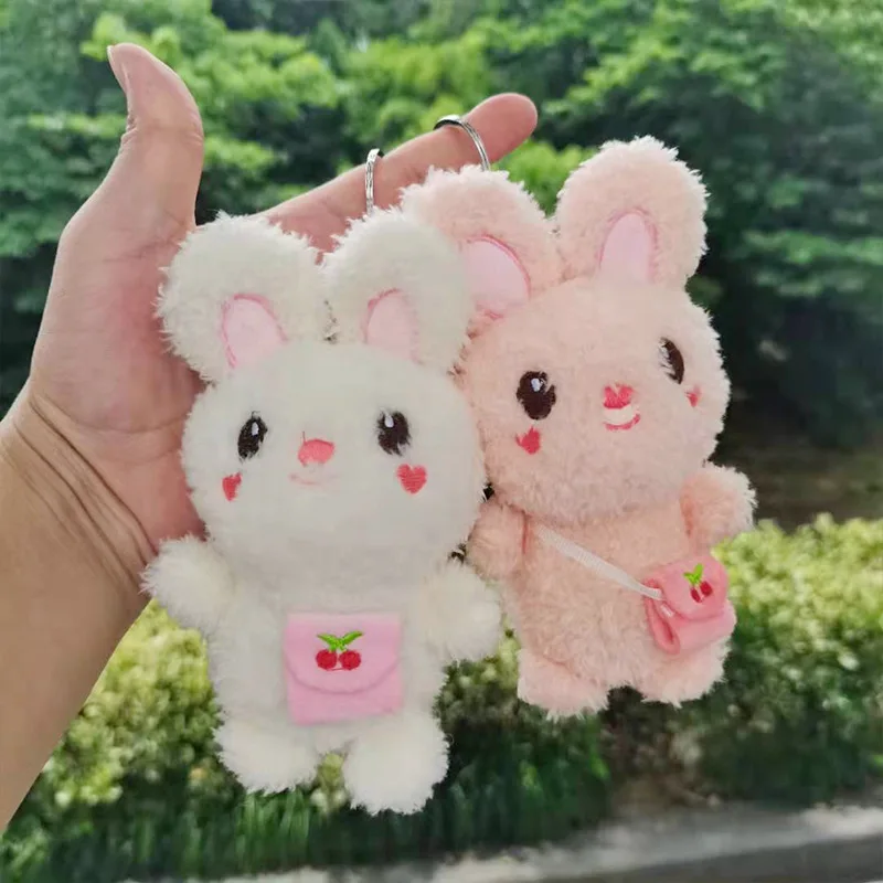 

Cute Sweet Rabbit Plush Key Chains Kids Korean Cartoon Bear Bag Pendant Key Ring Keychain Fashion Plush Keychain