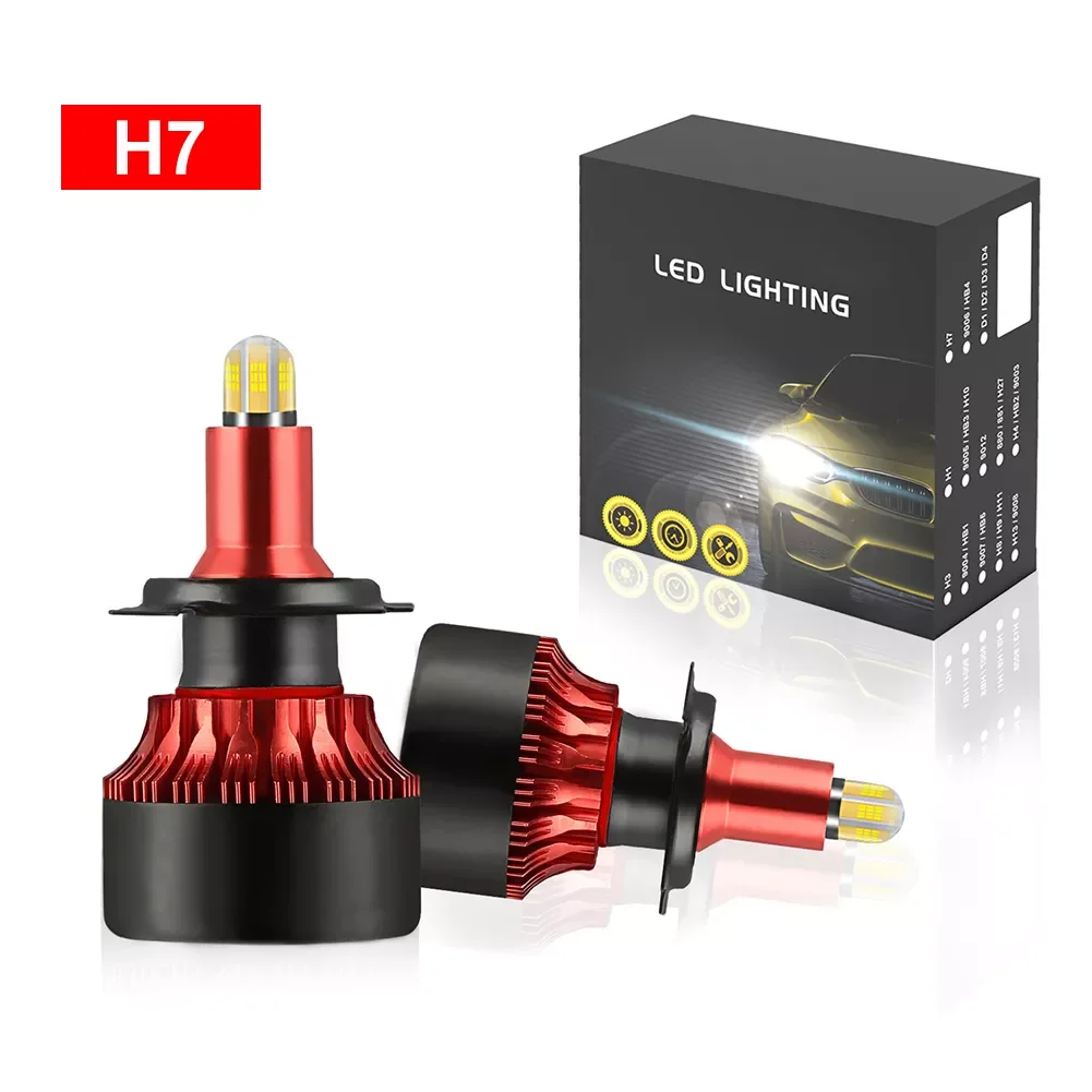 

Car Headlights H1 9005 H7 H11 9006 LED Bulb Four-Sided LED Headlamp 360-degree 6500K Cool White Waterproof Car Lighting Kit