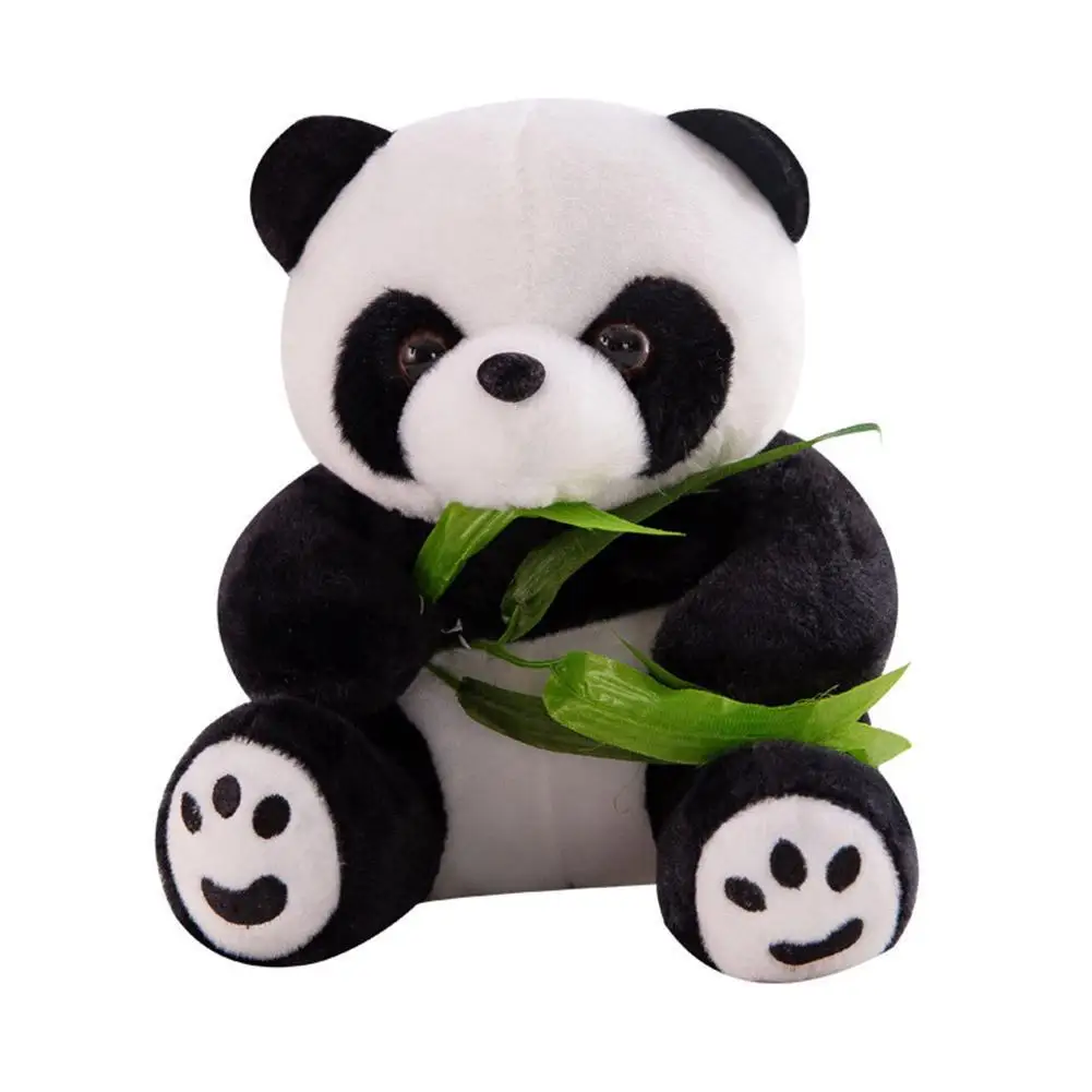 

Funny Panda With Bamboo Leaves Plush Toys Birthday Gift Soft Cartoon Animal Stuffed Toys Pendant Doll Children Gifts
