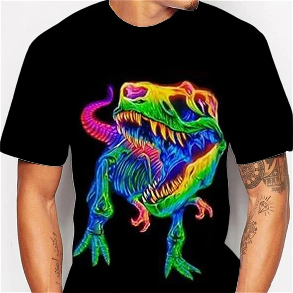 

Unisex Dinosaur Abstract Print Men's T-shirt Animal Pattern Outdoor Street Short Sleeve Tees Funny Fashion T Shirt Tops Clothing