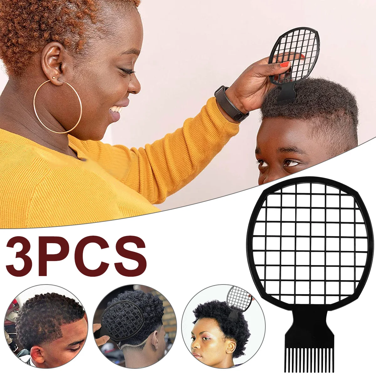 

3Pcs Afro Twist Hair Comb for Women Men Plastic Afro Curl Comb Professional Dirty Braid Comb Afro Twist Comb Curl Weave Dreadloc