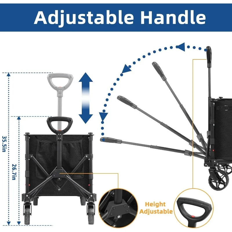 Складной вагон фунтов сверхмощный предмет эксплуатации для пляжа с колесами 120 л