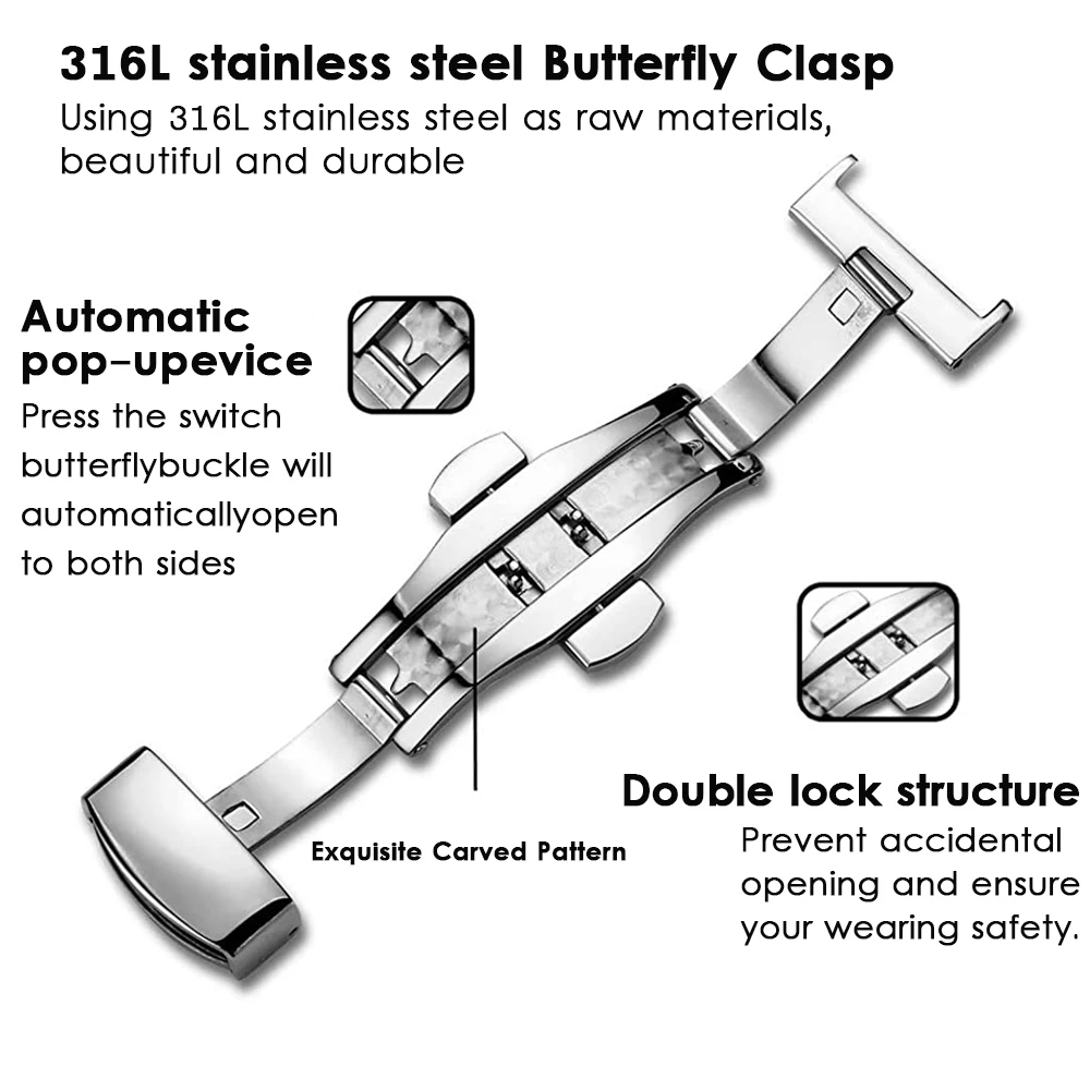 Calfskin Leather Watchband 12mm 14mm 15mm 16mm 17mm 18mm 19mm 20mm 21mm 22mm 24mm Women Men Leather Strap Watch Band wristband