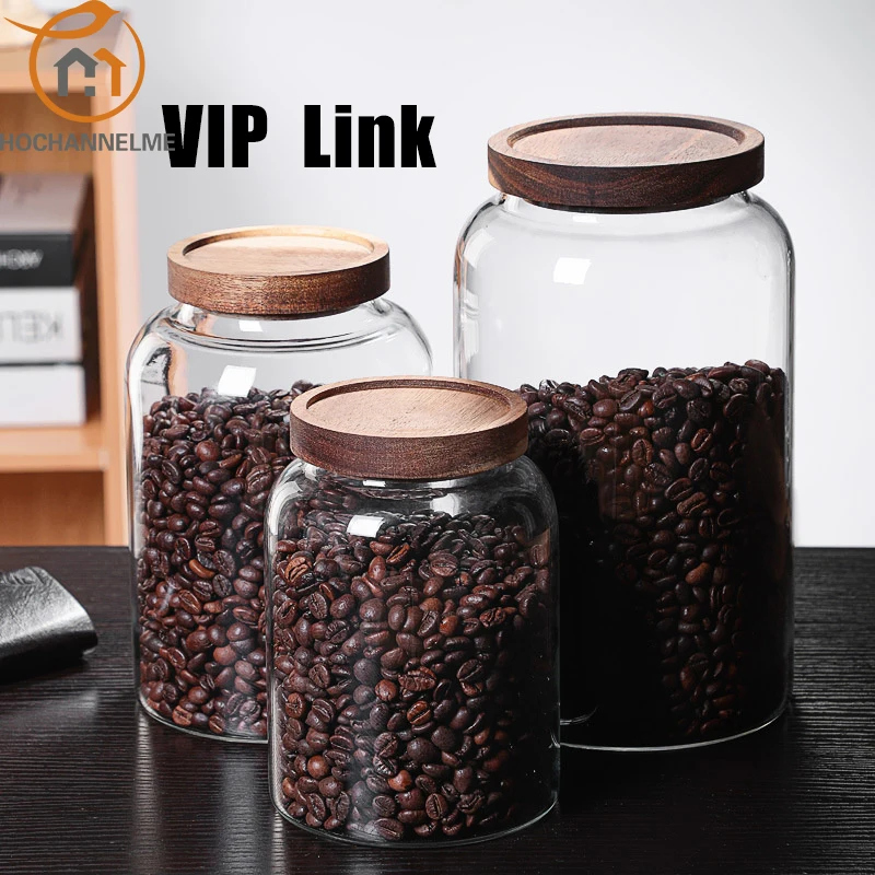 Герметичная банка с крышками, герметичная банка для хранения с деревянным покрытием, банка для хранения кофейных зерен, органайзер, кухонные контейнеры, большая емкость