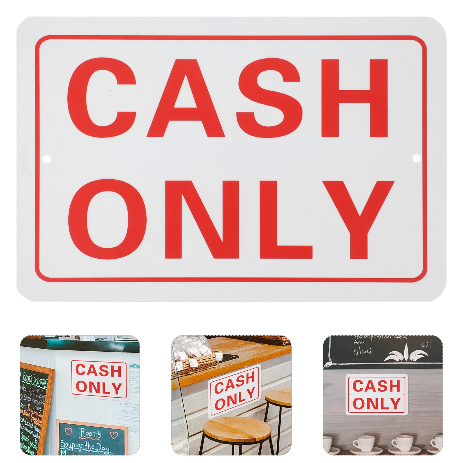 

Cash Sign Cashier Business Store No Credit Card Only Payment Metal Signss