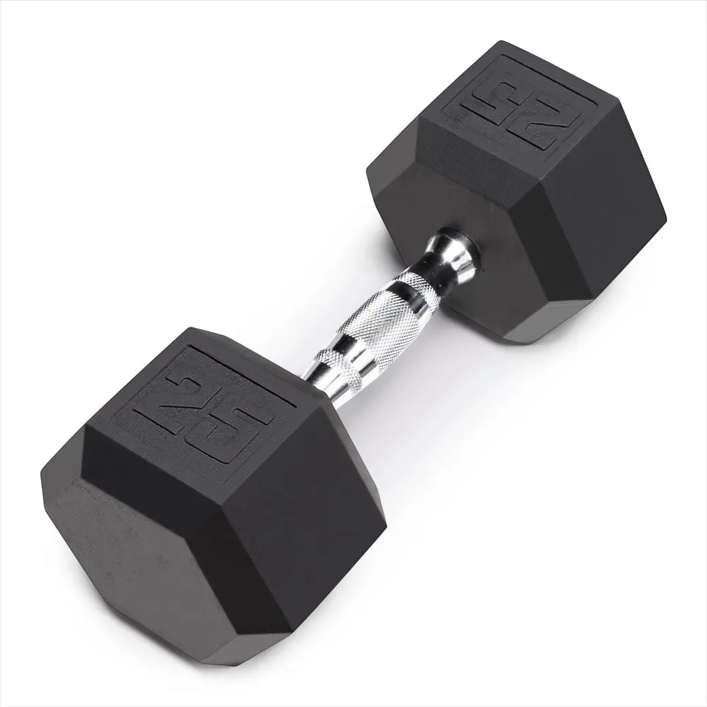 

25 lb Rubber Hex Dumbbell (Single)